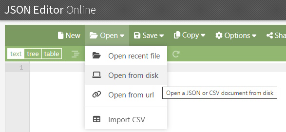 открыть json онлайн