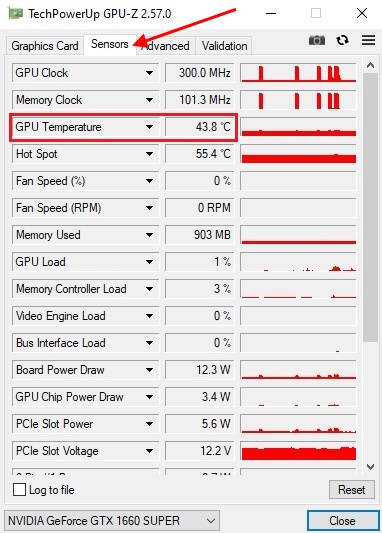 температура видеокарты через GPU-Z